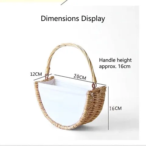 Cesto di Fiori in Salice Intrecciato a Mano a Mezza Luna Con Fodera in Tessuto Cesto Intrecciato Rustico per Matrimonio Decorazione Domestica Regalo