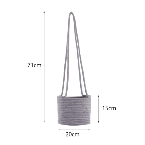 Cesto Appeso in Cotone Intrecciato a Mano Vaso per Piante Minimalista Fioriera da Parete per Sukkulenten Cesto Portaoggetti Casa