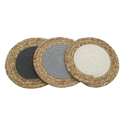 Handgeweven Ronde Placemat Van Waterhyacint Met Katoenen Touw Centrum Hittebestendige Eettafel Mat Keuken Decoratie