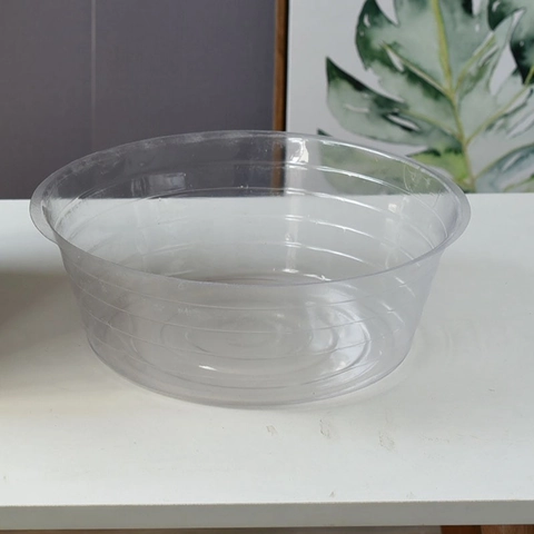 Rivestimento Rotondo in Plastica Trasparente per Cesto di Paglia Intrecciata Inserto Impermeabile per Vaso di Fiori Decorazione Casa