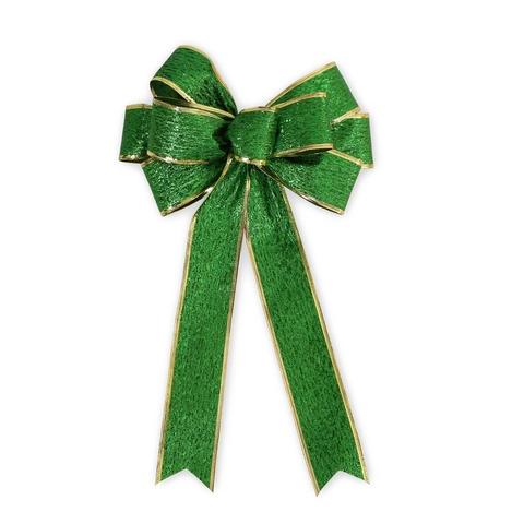 St. Patrick's Day Decoration Green Ribbon With Gold Wired Edge Sparkling Metallic Ribbon Bow For Irish Party Festive Supplies