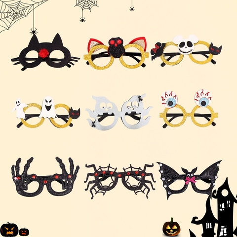 Occhiali Halloween Plastica Glitter Decorativi Festa Accessori Foto Celebrazione Accessori Novità