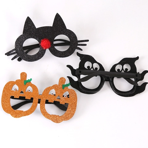 Occhiali Da Festa Halloween Plastica Glitter Decorativi Fantasma Zucca Ragno Pipistrello Accessori Costume Bambini Adulti