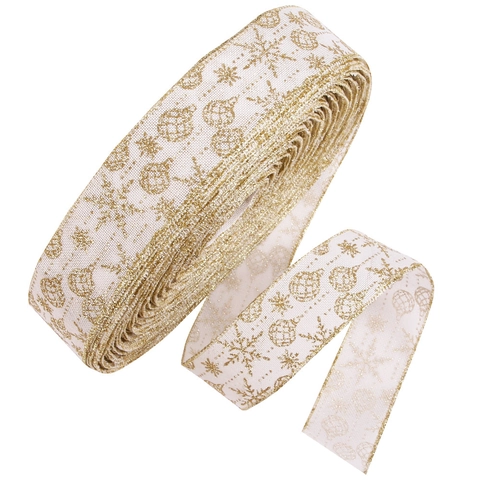 Weihnachten Schneeflocke Gold Glitzer Netzband Für Weihnachtsbaum DIY Geschenkverpackung Hochzeit Party Deko Haus Deko Band
