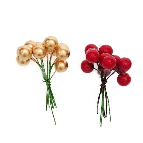 Künstliche Rote Goldene Weihnachtsbeeren Dekoration Schaumstoff Beeren Picks Für Weihnachtsbaum Kranz DIY Handwerk Festliche Haus Deko