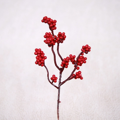 Künstliche Weihnachts-Rote-Beeren-Zweige Simulation Stechpalmenbeeren Für Zuhause Hochzeit Party Festliche Tischdekoration Feiertags-Ornamente