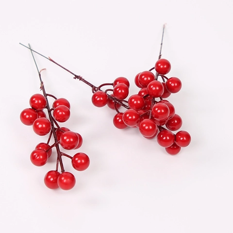 Künstliche Rote Beeren Zweige Weihnachtsdekoration Simulierte Schaumstoff Stechpalmen Beeren Stiele Für Weihnachtsbaum DIY Party Heimdekoration