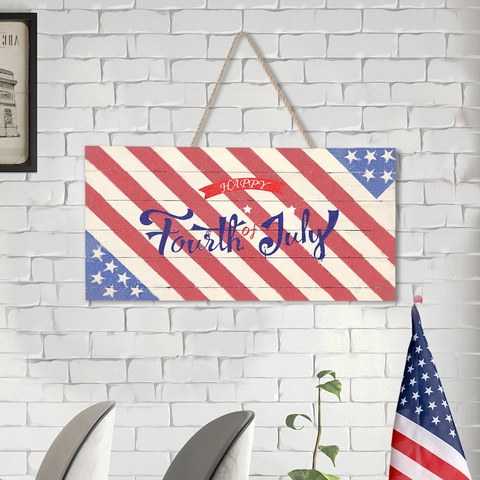 Unabhängigkeitstag Holz Hängeschild USA Flagge Patriotische Deko 4. Juli Rakete Herz Stern Stars And Stripes Schild