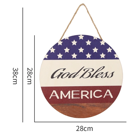 Targa per Porta in Legno Giorno dell'Indipendenza Patriottica Bandiera Americana Stelle Decorazione Casa Festa 4 Luglio Targa da Appendere