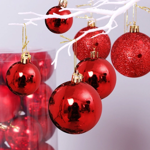 Set Decorazioni Albero di Natale Oro Blu Argento Rosso Palline Campanelle Scatole Regalo Ciondoli per Festa Casa