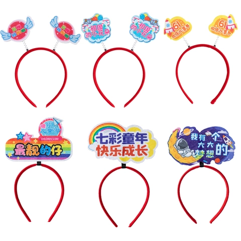Cerchietto in Feltro a Cartoni Animati per la Festa dei Bambini Accessorio per Capelli per Spettacoli Scolastici Fantasia Arcobaleno