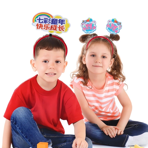 Cerchietto in Feltro a Cartoni Animati per la Festa dei Bambini Accessorio per Capelli per Spettacoli Scolastici Fantasia Arcobaleno