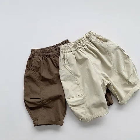 Pantalon Anti-moustique en Coton pour Enfants Été Pantalon Large Mince Garçons Filles Style Coréen Ample Harem 3/4