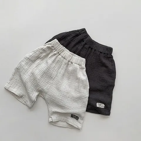 Toddler Double Layer Cotton Gauze Shorts Kids Casual Harem Pants Summer Breathable Loose Bloomers For Boys Girls