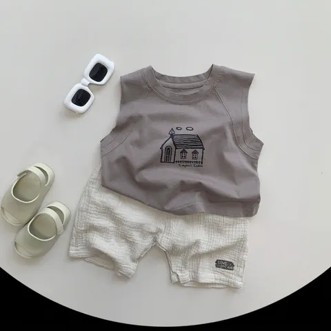 Toddler Double Layer Cotton Gauze Shorts Kids Casual Harem Pants Summer Breathable Loose Bloomers For Boys Girls