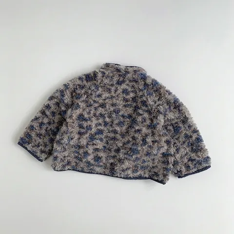 Giacca Invernale in Peluche con Stampa Leopardata per Bambini Stile Coreano Cappotto in Fibra di Acetato Caldo per Neonati Ragazzi e Ragazze