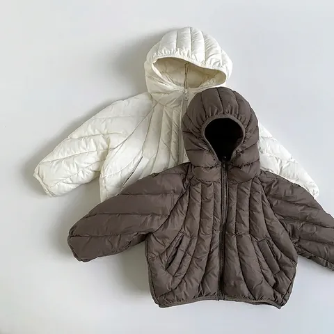 Piumino Leggero per Bambini con Cappuccio in Piuma d'Anatra Bianca Cappotto Trapuntato Caldo Giubbotto Invernale Moda per Ragazzi Ragazze