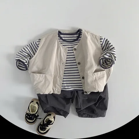 Kids Striped Long Sleeve T-Shirt Cotton Breathable Soft Casual Tops For Boys Girls Spring Autumn Pullover Children Clothing