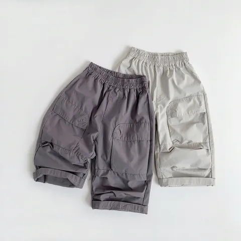 Kinderen Katoen Cargo Broek Casual Losjes Broek Voor Jongens Meisjes Elastische Taille Lente Zomer Zacht Ademend Mode