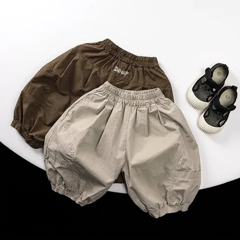 Pantalon Harem en Coton Ample Style Coréen pour Enfants Respirant Été Anti-moustique Pantalon Ballon pour Garçons Filles Décontracté