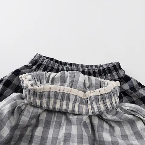 Kinder Baumwolle Karierte Mückenschutz Hose Sommer Dünne Lockere Lässige Laternenhose Koreanischer Stil Kleinkind Hose Jungen Mädchen