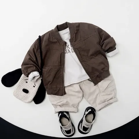 Pantaloni Cargo in Cotone per Bambini Stile Coreano Casual Larghi Ragazzi Ragazze Giapponese Versatile Tinta Unita Abbigliamento Bambino