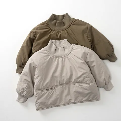 Top Imbottito in Cotone Leggero Trapuntato per Bambini Ragazzi Ragazze Stile Coreano Inverno Caldo Maglione a Collo Alto