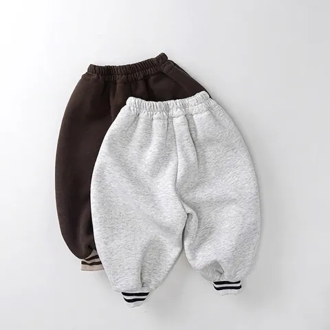 Kinder Fleece Gefüttert Jogginghose Sunday Buchstaben Druck Winter Dicke Baumwolle Casual Hose Für Jungen Mädchen