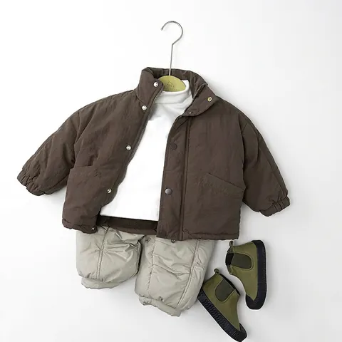 Pantalons Matelassés en Coton Chaud d'Hiver pour Enfants Garçons Filles Style Coréen Pantalons Rembourrés Épaissis Pantalons Décontractés d'Extérieur pour Enfants