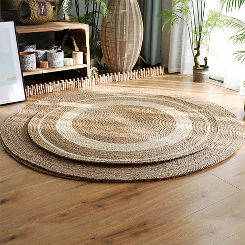 Nordischer Stil Wolle Runder Teppich Gestreifte Gewebte Bodenmatte Für Wohnzimmer Schlafzimmer Dekorative Fotografie Requisite