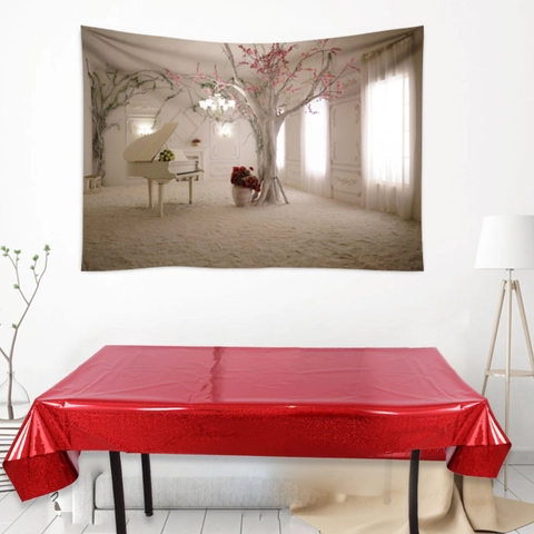 Laser Holographic Tablecloth Metallic Shine Party Table Cover For Birthday Wedding Celebration Event Decoration Disposable