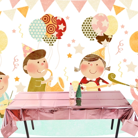 Metallic Foil Tablecloth Rectangular Shiny Disposable Table Cover Waterproof PET Table Cloth For Birthday Wedding Party Christmas Celebration Decoration
