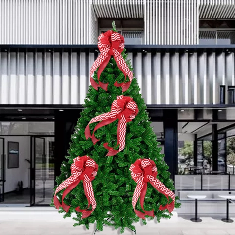 Große Weihnachtsbaumspitze Schleife Rot Weiß Zickzackmuster Dekorative Schleife Für Feiertags Party Hochzeit Handgefertigt Jute Band Schleife