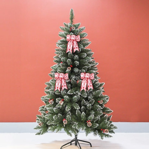 Nœuds En Toile De Jute De Noël Pour Décorations D'Arbre De Noël Carreaux Imprimé Renne Nœuds Pour Emballage Cadeau DIY