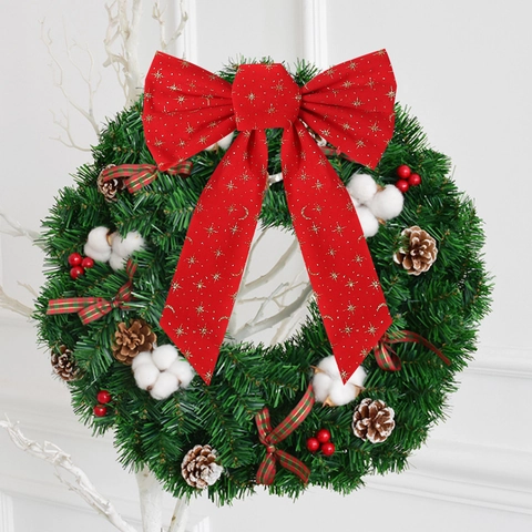 Fiocco di Velluto Rosso di Natale Con Stampa Stella Luna Glitter Oro Ornamento Appendibile Fatto a Mano per Albero di Natale Matrimonio Casa Festa