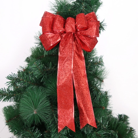 Weihnachten Glitzer Schleife Hängende Ornament Handgefertigte Weihnachtsbaum Dekoration Funkelnde Große Kleine Feiertags DIY Party Dekor