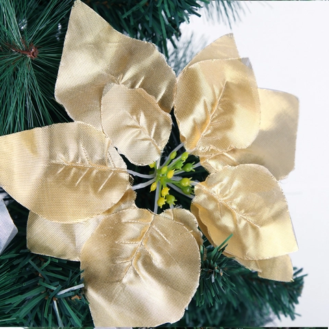 Kunstmatige Kerstster Kerstbloemen Kerstboomversiering Glitter Bloemen Hangende Ornamenten Voor Feest Festival Decoratie