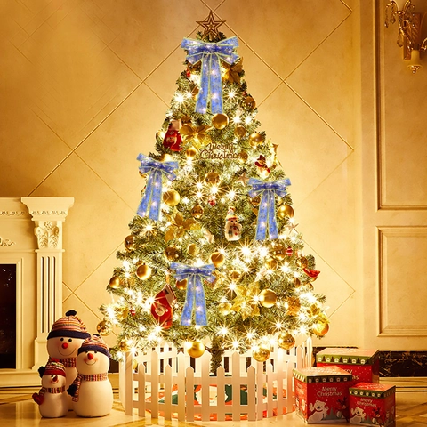Fiocco di Nastro Natalizio a LED Luminoso Decorazione da Appendere per Albero di Natale Con Motivo a Stella di Neve Oro Festa Casa