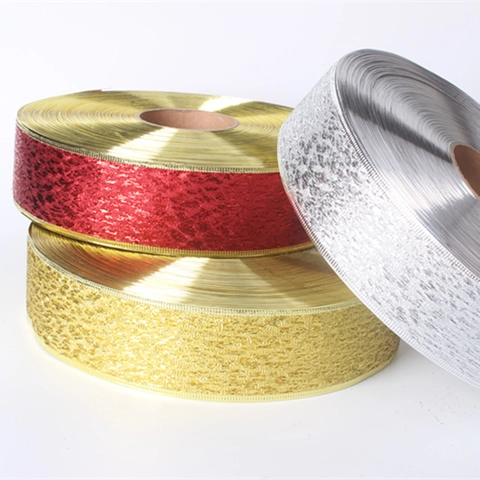 Ruban de Noël en Polyester à Paillettes Métalliques Ruban d'Emballage Cadeau pour Arbre de Noël Fête Festive Bricolage Décor