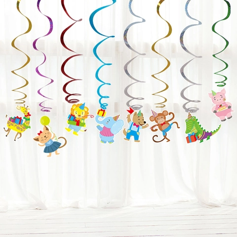 Decorazioni Appese a Spirale Animali Cartoni Animati Per Festa Di Compleanno Bambini Aula Scuola Evento Spira Metallica