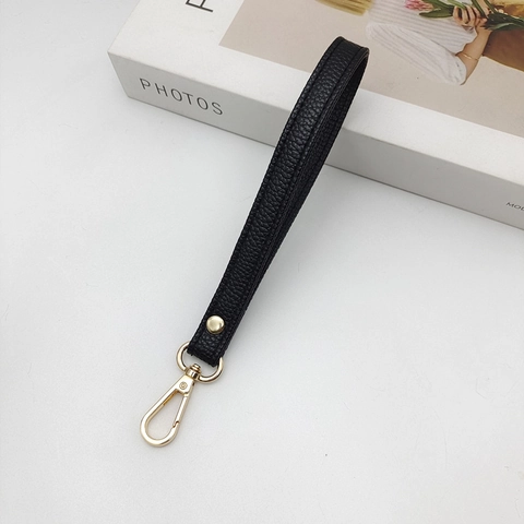 Cinturino da Polso in Pelle PU da Donna Con Chiusura a Moschettone in Metallo Grana Litchi Ricambio Manico per Borsa