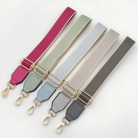 Adjustable Replacement Shoulder Bag Strap Polyester Woven Canvas Crossbody Purse Belt With Metal Hooks Fashion Bag Accessories