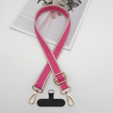 Cordino per Telefono Regolabile in Jacquard Geometrico Tracolla Universale per Donna Uomo Accessorio per Cintura Intrecciata in Poliestere