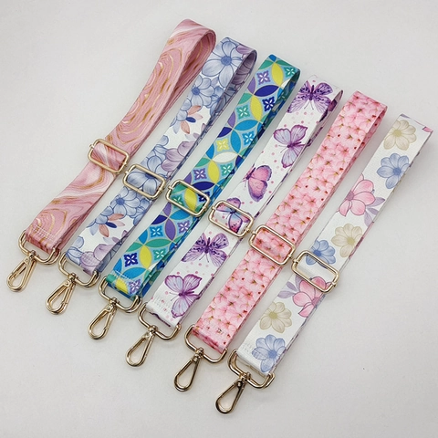 Verstellbarer Taschengurt Mit Blumenmuster Polyester Ersatz Schultergurt Mit Metallschnallen Damen Handtaschen Zubehör