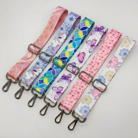 Verstellbarer Taschengurt Mit Blumenmuster Polyester Ersatz Schultergurt Mit Metallschnallen Damen Handtaschen Zubehör