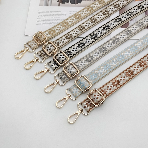 Embroidered Ethnic Geometric Bag Strap Adjustable Replacement Shoulder Strap For Crossbody Shoulder Bags Women Accessories