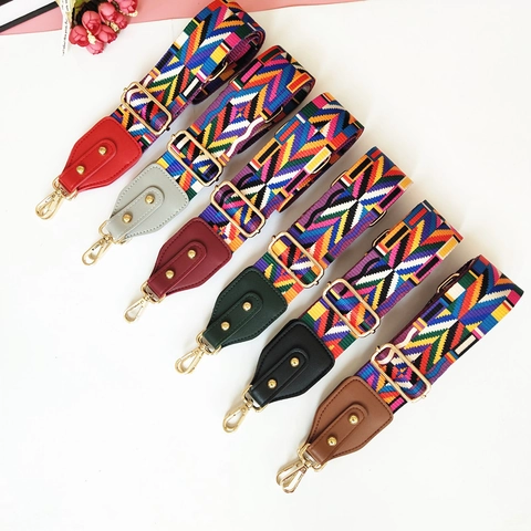 Böhmisch Ethno Geometrisches Muster Breiter Taschengurt Verstellbar Polyester Ersatz Schulter Crossbody Gurt Für Damen Handtaschen