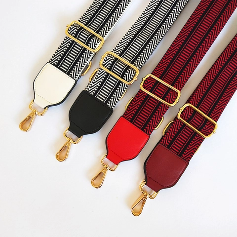 Verstelbare Geborduurde Etnische Stijl Brede Schouder Tasriem Vervanging Polyester Geweven Riem Voor Crossbodytassen Dames Accessoires