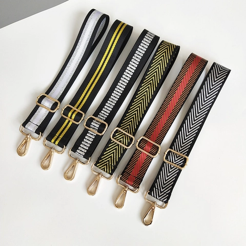 Bandoulière Réglable en Nylon Tissé Remplacement Sangle Large pour Sacs à Main Accessoires de Sac Avec Crochets en Métal