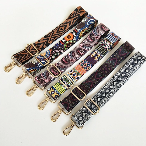 Verstellbarer Ethno Paisley Geometrischer Druck Ersatz Taschengurt Für Damen Breiter Schultergurt Handtasche Umhängetasche Gurt